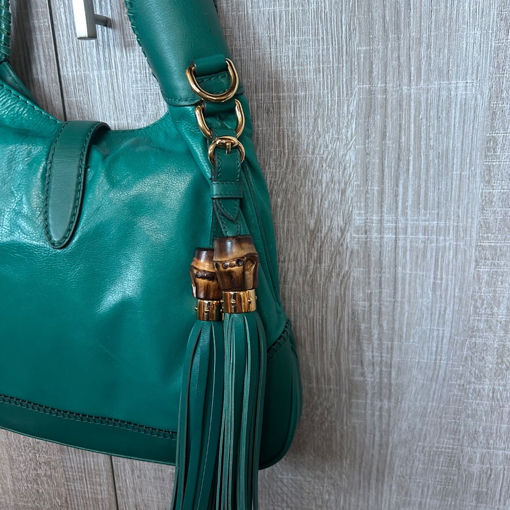Gucci Turquoise Green Jackie O Tassel Hobo Bag - Picture 4 of 14